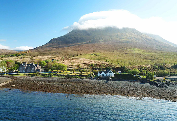 The Boathouse is a modern luxury self catering accommodation in Sconser on the Isle of Skye with sea and mountain views