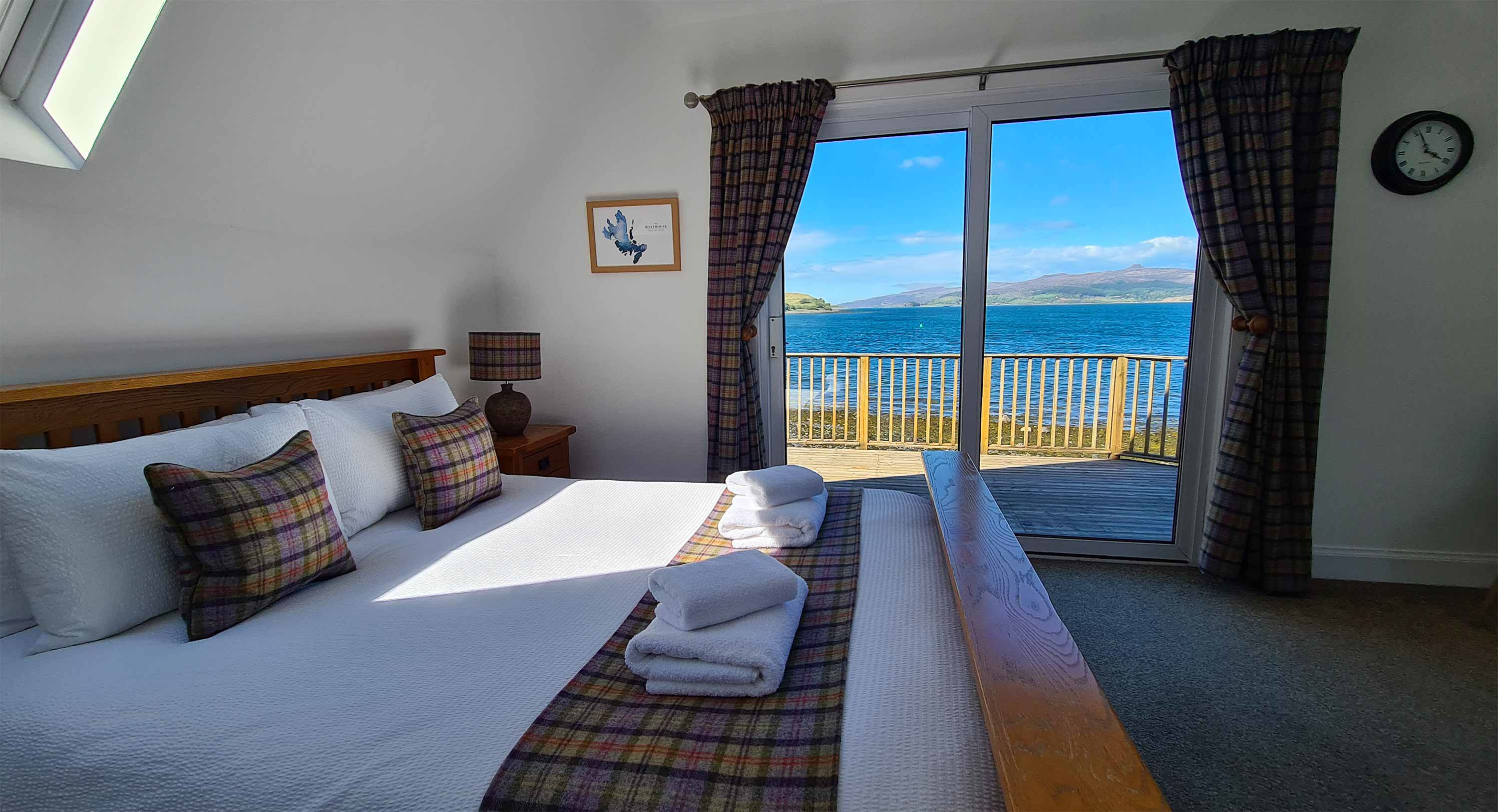 Wake up to sea views at The Boathouse luxury self catering property in Sconser on the Isle of Skye