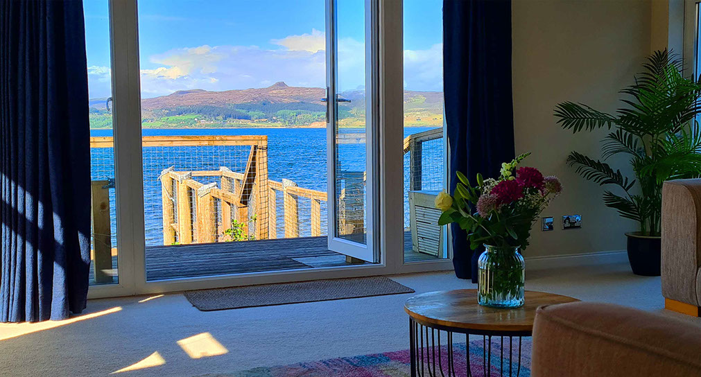 Our luxury self catering accommodation in Sconser on the Isle of Skye offers stunning sea views and an outside seating area