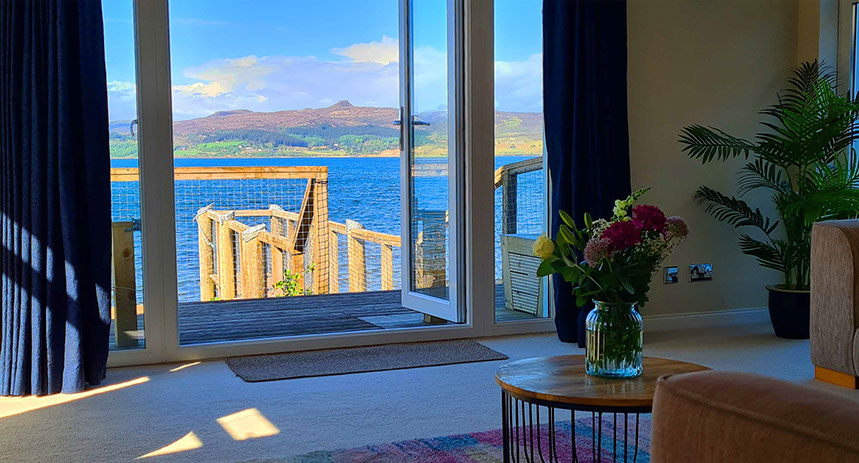 Our luxury self catering accommodation in Sconser on the Isle of Skye offers stunning sea views and an outside seating area